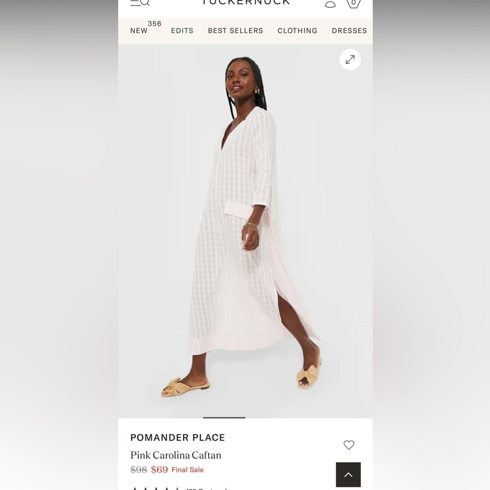 Tuckernuck Pink Carolina Caftan Maxi Dress